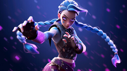 Video game character. Role-playing game illustration