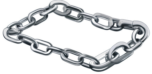 Obraz premium A wire carabiner frame, chrome color with no background, PNG transparent background