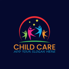 child daycare logo design vector