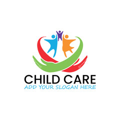 child daycare logo design vector