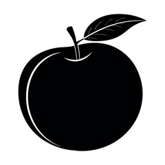 Vector illustration of a ripe red apple with a green leaf, isolated on white, representing fresh, healthy, and organic fruit