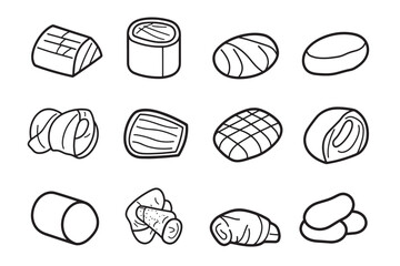 Country Ham line art icon