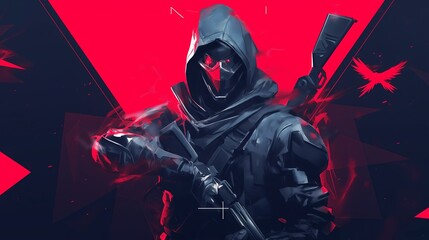 Video game character. Role-playing game illustration