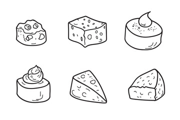 Cream Cheese minimalist 2D line art