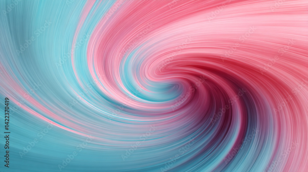 Poster light blue and pink swirl vortex with a grainy yet smooth gradient evokes a sense of calm transforma