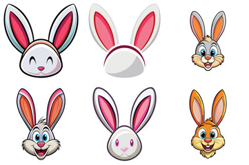 Fototapeta premium Bunny Ears vector illustration isolated on white background.
