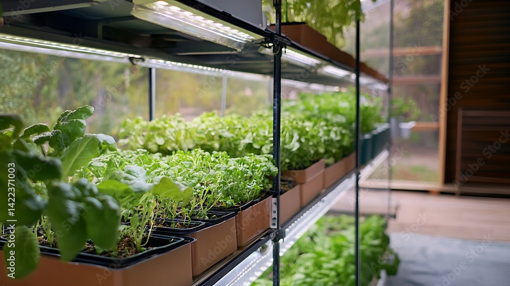 Poster advanced artificial intelligence-powered greenhouse with hydroponics for optimized crop production a