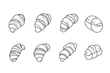 Croissant minimalist 2D line art design