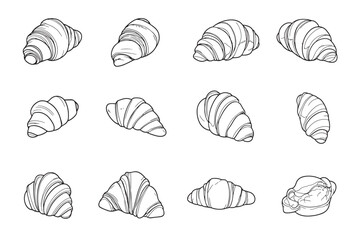 Elegant Croissants in Minimalist 2D Style