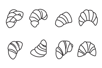 Simple Croissant Line Art for Designers