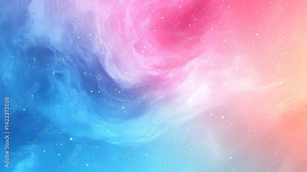 Poster light blue and pink swirl vortex with a grainy yet smooth gradient evokes a sense of calm transforma
