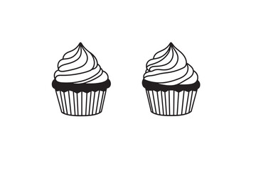 Delicious Minimalist Cupcake Icon Artworks