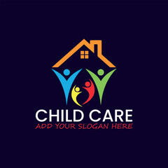 child daycare logo design vector