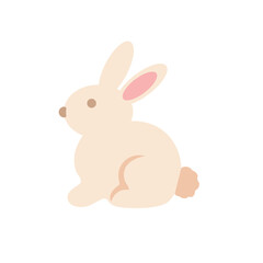 Cute Bunny – Fluffy Pet Animal - Flat Illustration Design