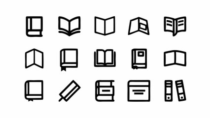 book line icon set  set of 30 outline icons relate.eps
