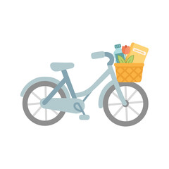 Vintage Bicycle with Wicker Basket – Charming Outdoor Scene