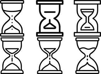 Hourglass icon outline vector illustration isolated on white background.