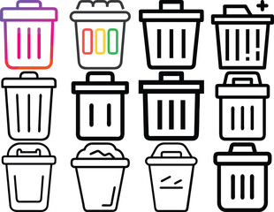 Bin icon vector illustration isolated on white background.