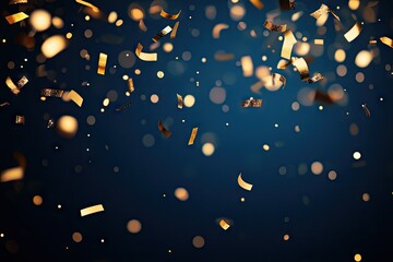 Obraz premium Golden confetti on dark background (2)