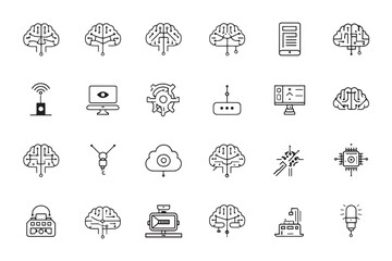 Minimalist Digital Brain Icon