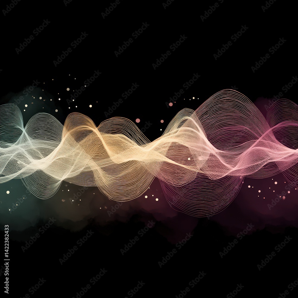 Poster abstract wave background flowing lines gradient colors 8k