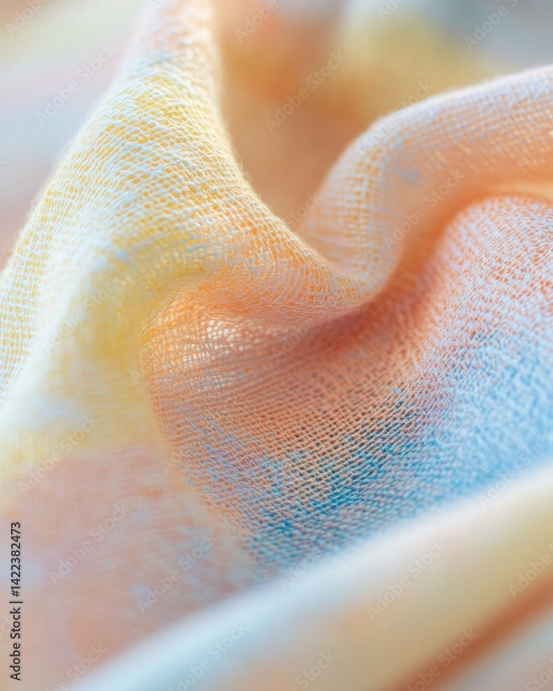 Poster soft pastel fabric texture with delicate weave and subtle color gradient creating a gentle and airy 