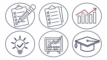 assessment  linear icon collection  assessment out.eps