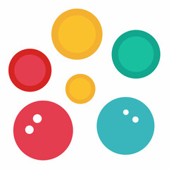 Geometric Colorful Circle Shapes Flat Design Graphic Elements On White Background