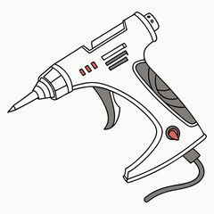 Cartoon Hot Glue Gun Illustration For Craft And Diy Projects