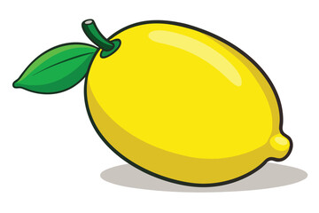 Yellow lemon vector. Lemon is a fruit that is sour and has high vitamin C. Helps to feel fresh.