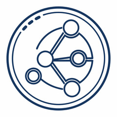 Network Connection Icon Circle Data Science And Technology Round Symbol