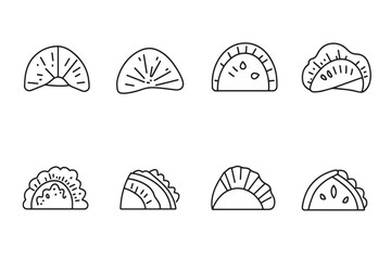 Empanadas Ultra Minimalist 2D Line Art