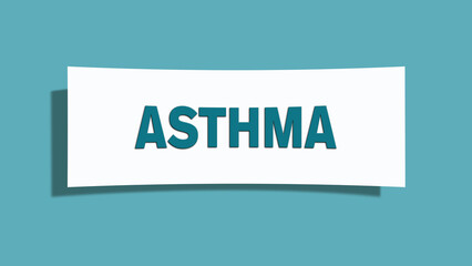 Asthma (asthma) - A card isolated on light green background.