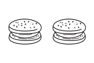 English Muffin Minimalist Line Art Icon