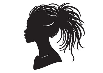 vector set of afro american woman logo head, african beauty woman vector logo design, Black girl faces with stylish afro hairstyle, woman afro black face, African american woman hairstyle vector	
