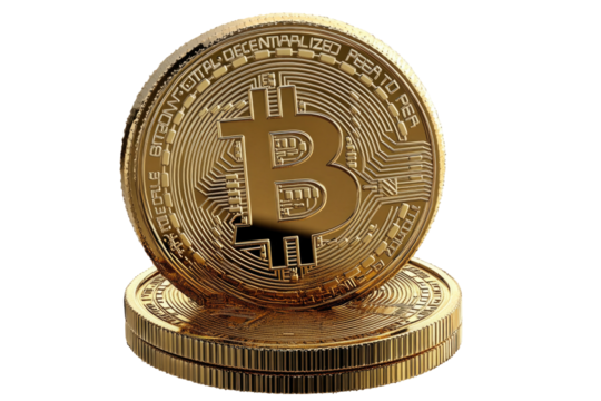 Bitcoin Money Coin Isolated Standard isolated on a transparent background