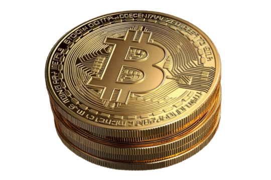 Bitcoin Money Coin Isolated Standard isolated on a transparent background