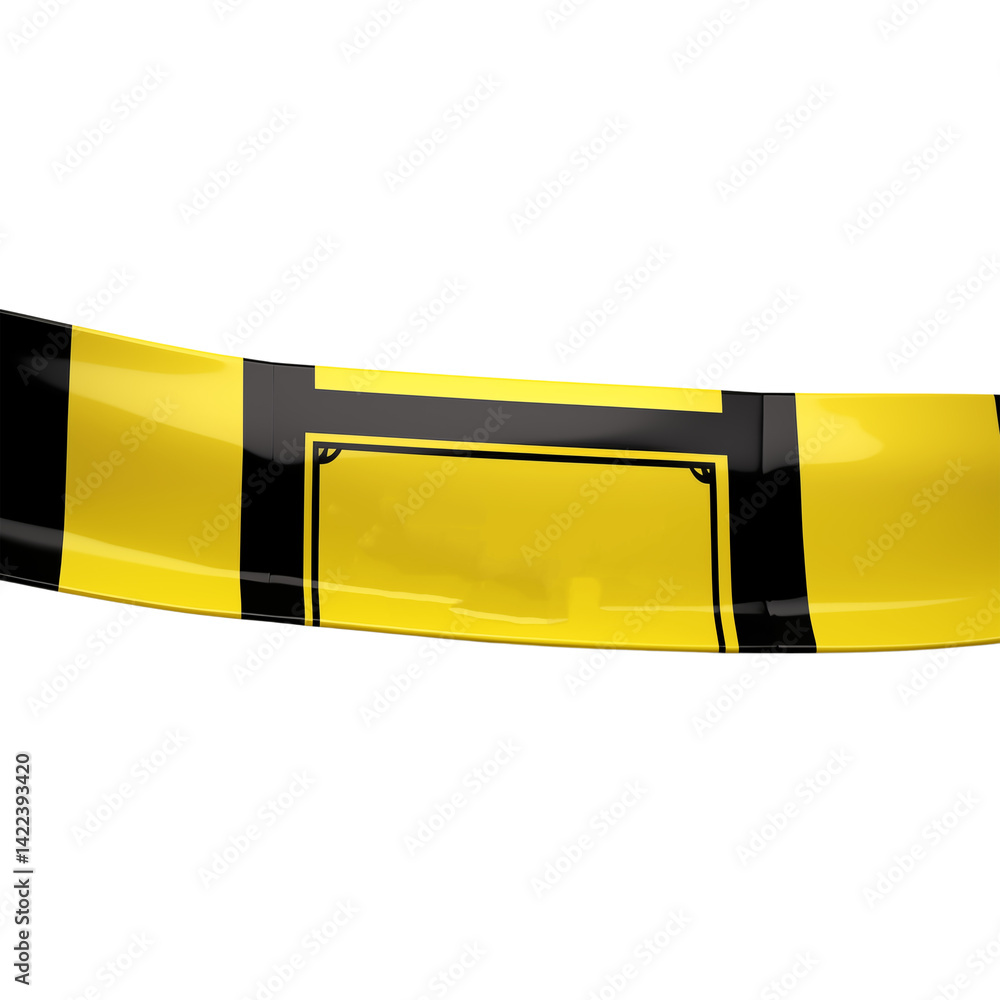 Poster a yellow and black striped object with a rectangular frame against a transparent background image vi