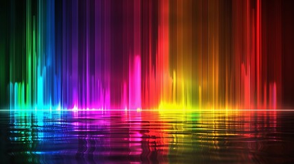 Colorful rainbow is reflected in the water