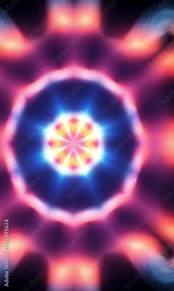 Poster bright and colorful abstract visuals showcasing vibrant patterns and dynamic movements during a crea