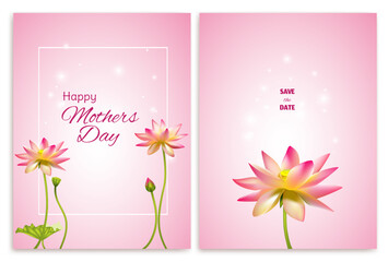 Lotus. Tropical flowers. Floral background. Mother's Day. Congratulations. Water lily. Pink. Green. Bouquet.