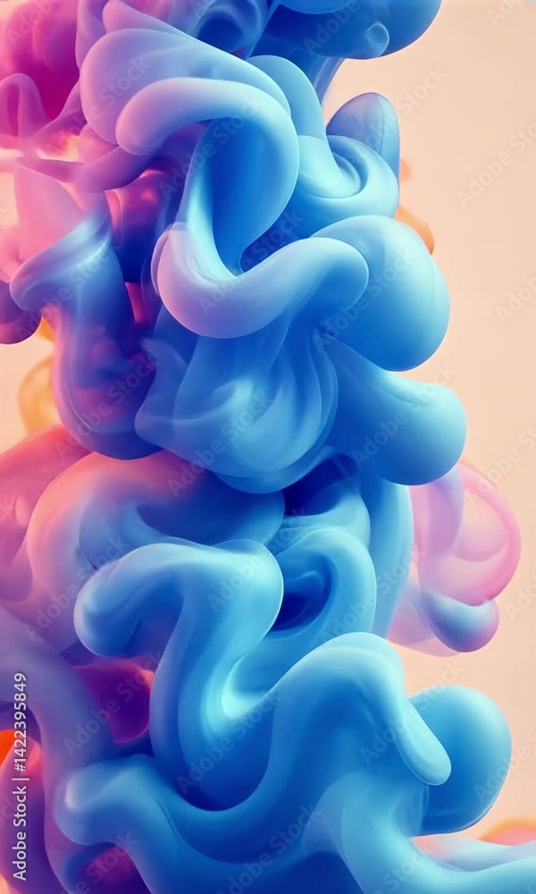 Poster colorful swirling patterns of blue and orange liquids create a mesmerizing visual harmony in a dynam