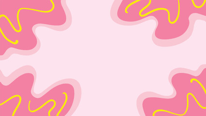Abstract pink and yellow shapes frame a light background. cookies pastel