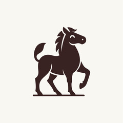 Confident Horse Mascot Logo in Minimalist Style