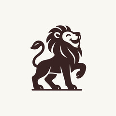 Smiling Lion Mascot Logo in Minimalist Style