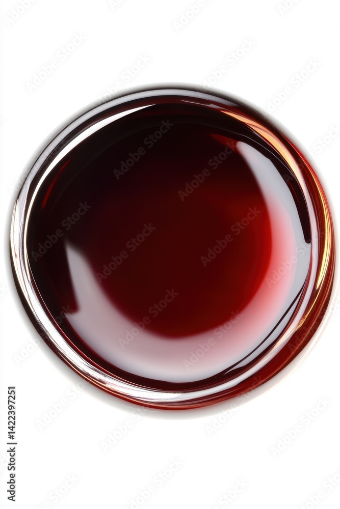 Poster abstract close up of red liquid with glossy reflections on a white background creating a modern and 
