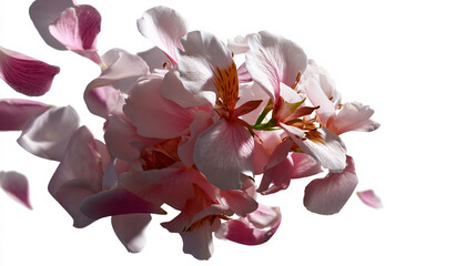 Delicate Pink Flowers on White Background