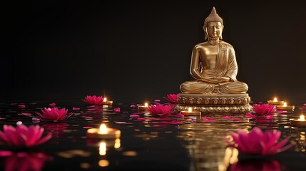 Buddha Purnima Silhouette Design Illustration