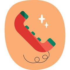 Minimalist vector illustration of a telephone device