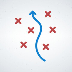Strategic Path Illustrated with Arrows and Challenges on a Clear Background
